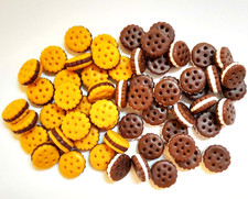 100 Dollhouse Miniature Mixed Cream Cookies Doll Mini Bakery Food Wholesale Lot