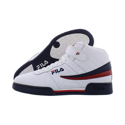 FILA F-13 Unisex Kids Mid Top Lace-Up Sneakers White/Navy/Red US 5.5Y 