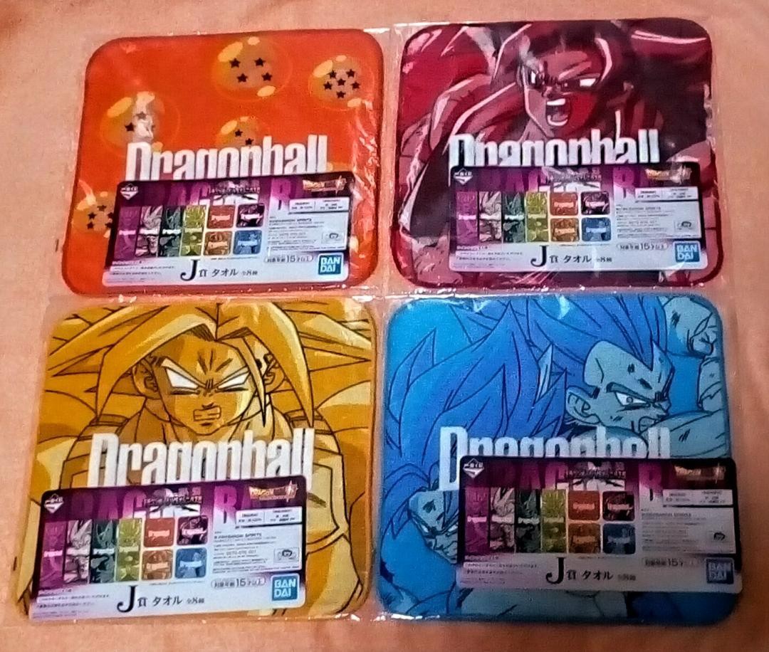 Bandai Dragon Ball Super J Prize 4-Piece Handkerchief Towel Set