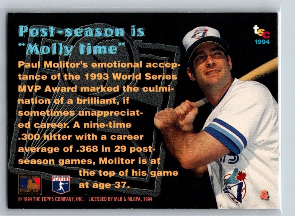 1994 Stadium Club Members Only 50 #4 Paul Molitor - Image 2 of 2