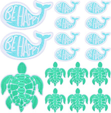 20Pcs Ocean Animal Embroidered Patches Sea Turtle Dolphins Iron on Patches Embro