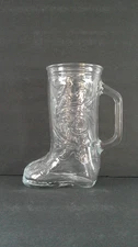 Vintage Clear Glass Fancy Cowboy Boot Mug