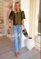 ZARA NEW WOMAN Z.09 STRAIGHT ANKLE HIGH WAIST CROSSOVER WAIST JEANS 6164/154/427