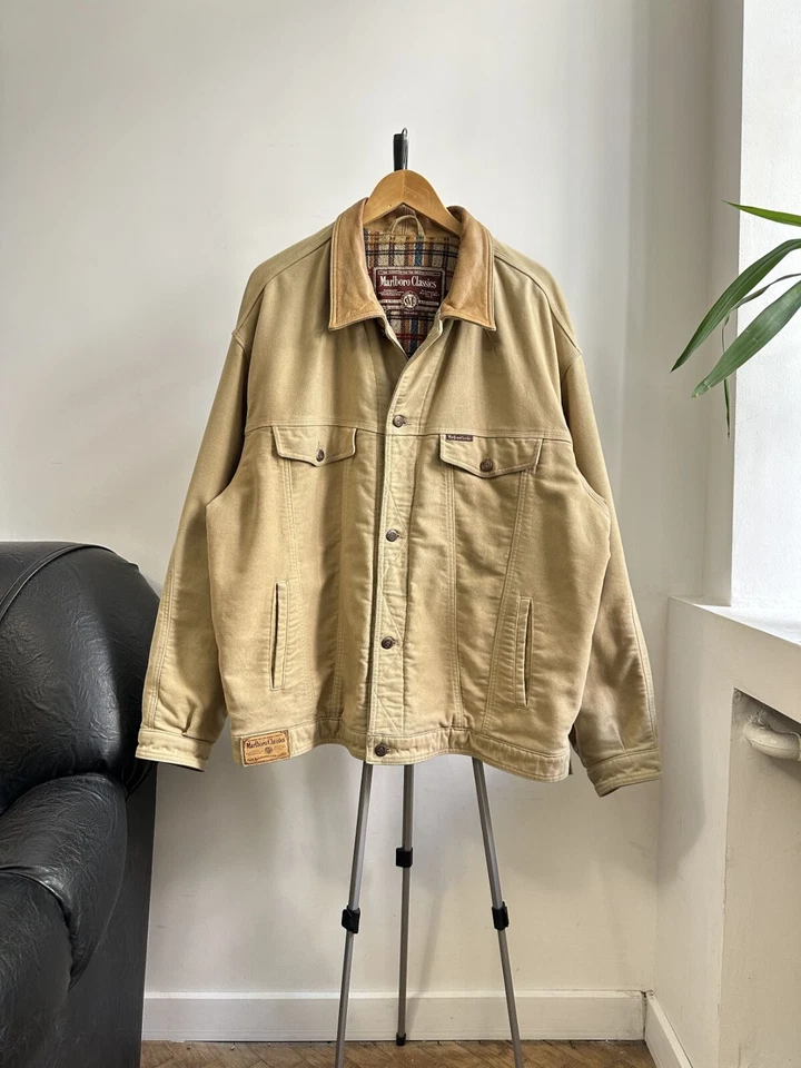 万宝路经典米色复古夹克 XXL — 第 2/4 张图片