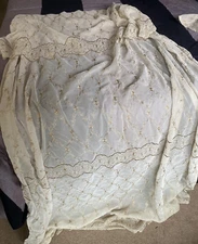 1 Set Of 4 Pices Peri Home Cortina Floral Curtain Panels Tan Gold  50” X 71”