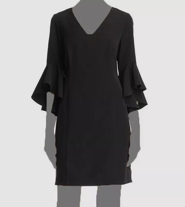 Women's black sale bell sleeve dress