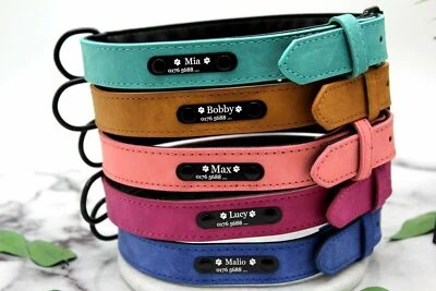 Personalisiertes Deko Hundehalsband Leder mit Wunschgravur für Hundenamen