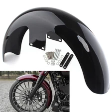 Gloss Black - 19" Wheel Wrap Front Fender For Harley Touring Road Electra Glide
