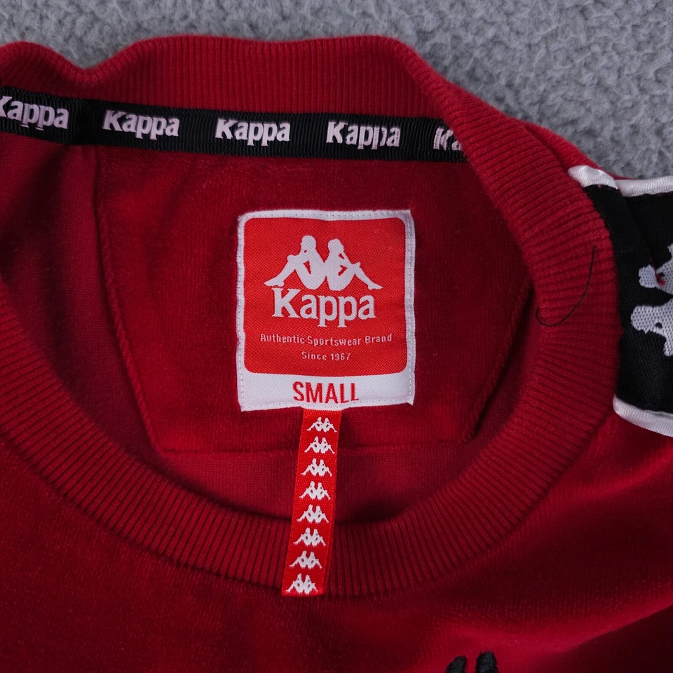 Sudadera Kappa Mujer Pequeña Rojo Terciopelo Mangas Grabadas Maglia Chándal Pista Foto 3 de 4