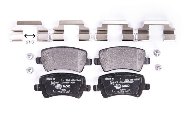 Hella 8DB 355 025-401 Bremsbelagsatz, Scheibenbremse FüR Land Rover Volvo-image