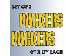 Green Bay Packers Vinyl Sticker Decal Cornhole Set of 2 6"x17"