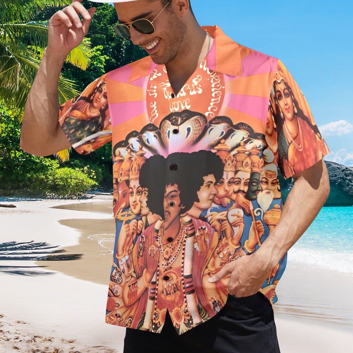 Hawaiian Button Shirt. Jimi Hendrix. Axis bold as love | eBay