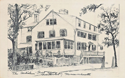Nantucket Ma ~ The Carlisle Guest Haus ~ 1940s Regulär Postkarte Größe Karte
