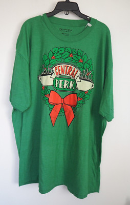 FRIENDS Central Perk Green Short Sleeve Wreath Unisex T- Shirt Size 3X Brand New