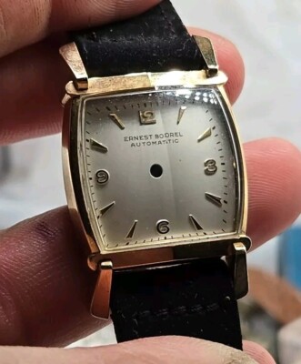 Vintage Mens Ernest Borel Automatic Gold Filled Watch Case & Dial Nice Condition