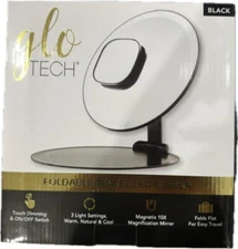 Glo Tech Foldable Travel LED Mirror Black