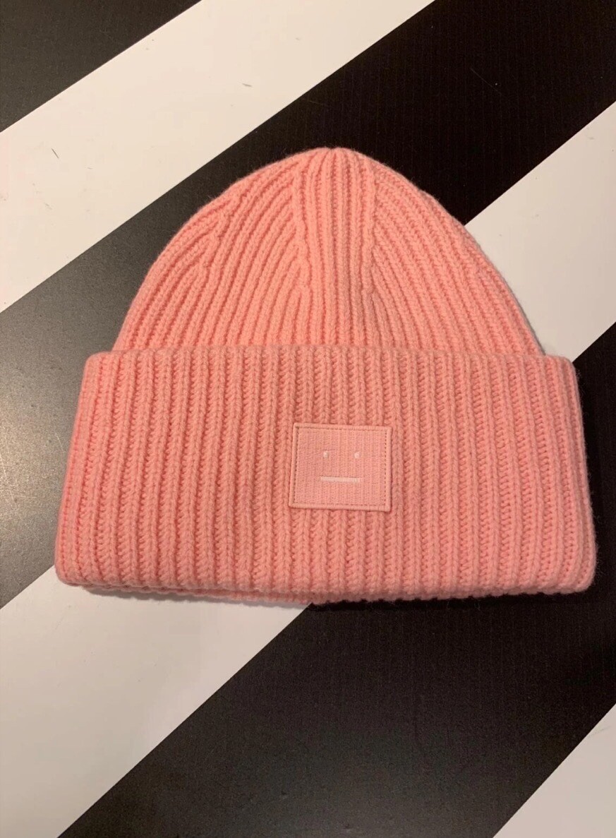 Acne Studios Pansy Wool Beanie Pale Pink)