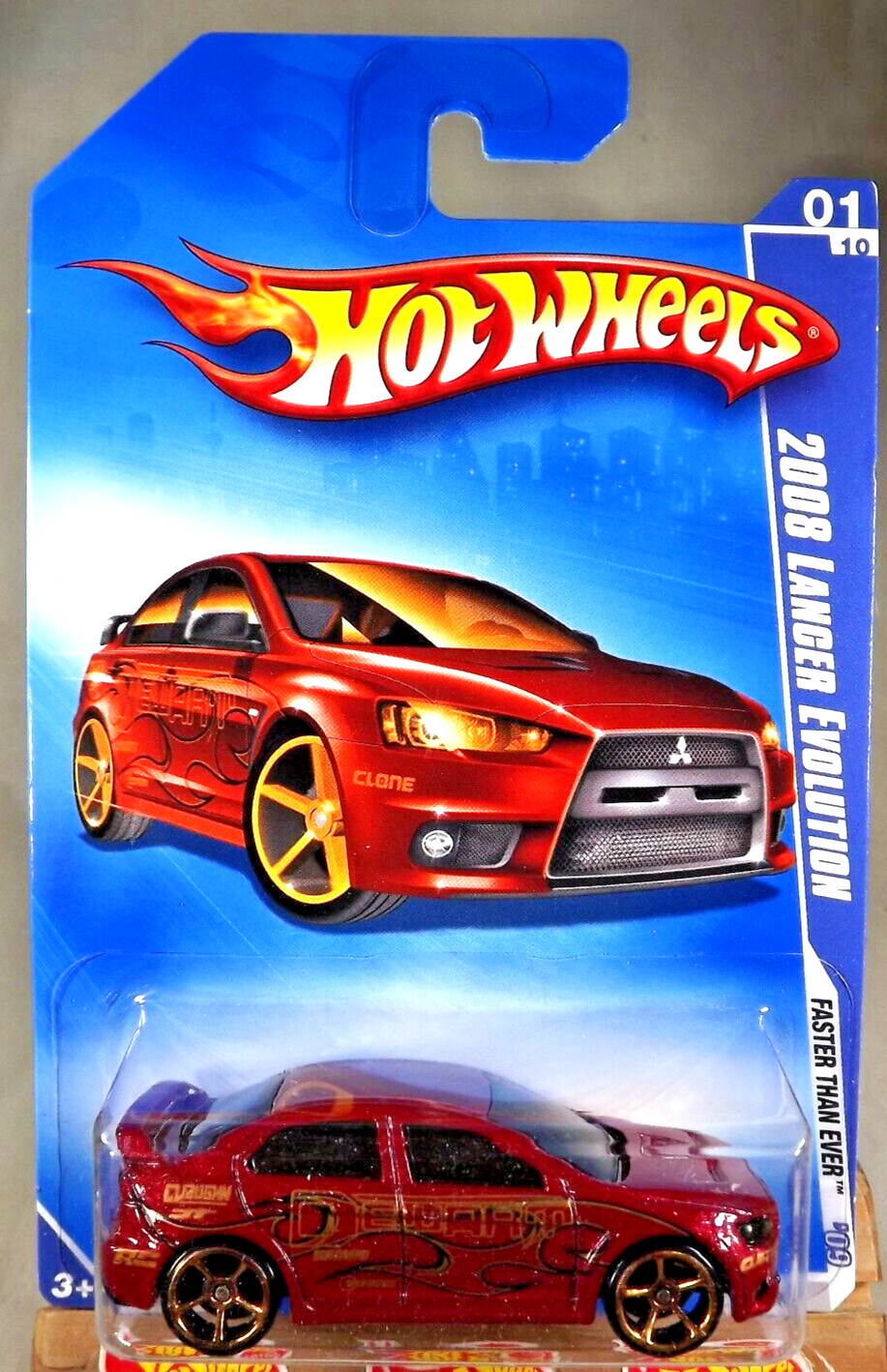 2009 Hot Wheels #127 Faster Than Ever 1/10 2008 LANCER EVOLUTION Drk Red w/FTESp