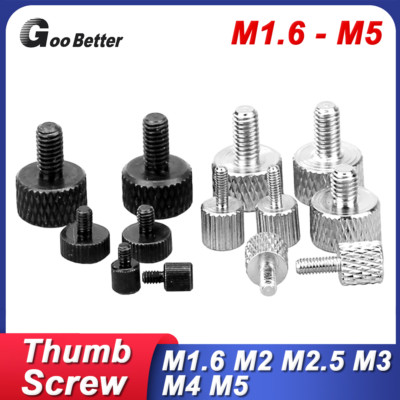M1.6 M2 M2.5 M3 M4 M5 Knurled Thumb Screw Hand Grip Knob Bolts Black / White