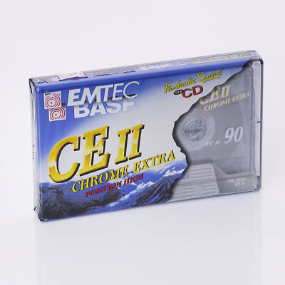 1x BASF CEII 90 Chrome Extra Kassette Audiokassette Cassette OVP (D)