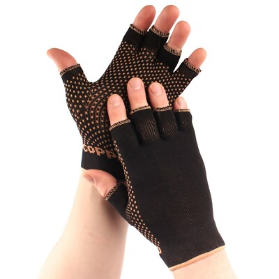 Copper D - Copper Compression Gloves - Rayon Charcoal and Copper Infused