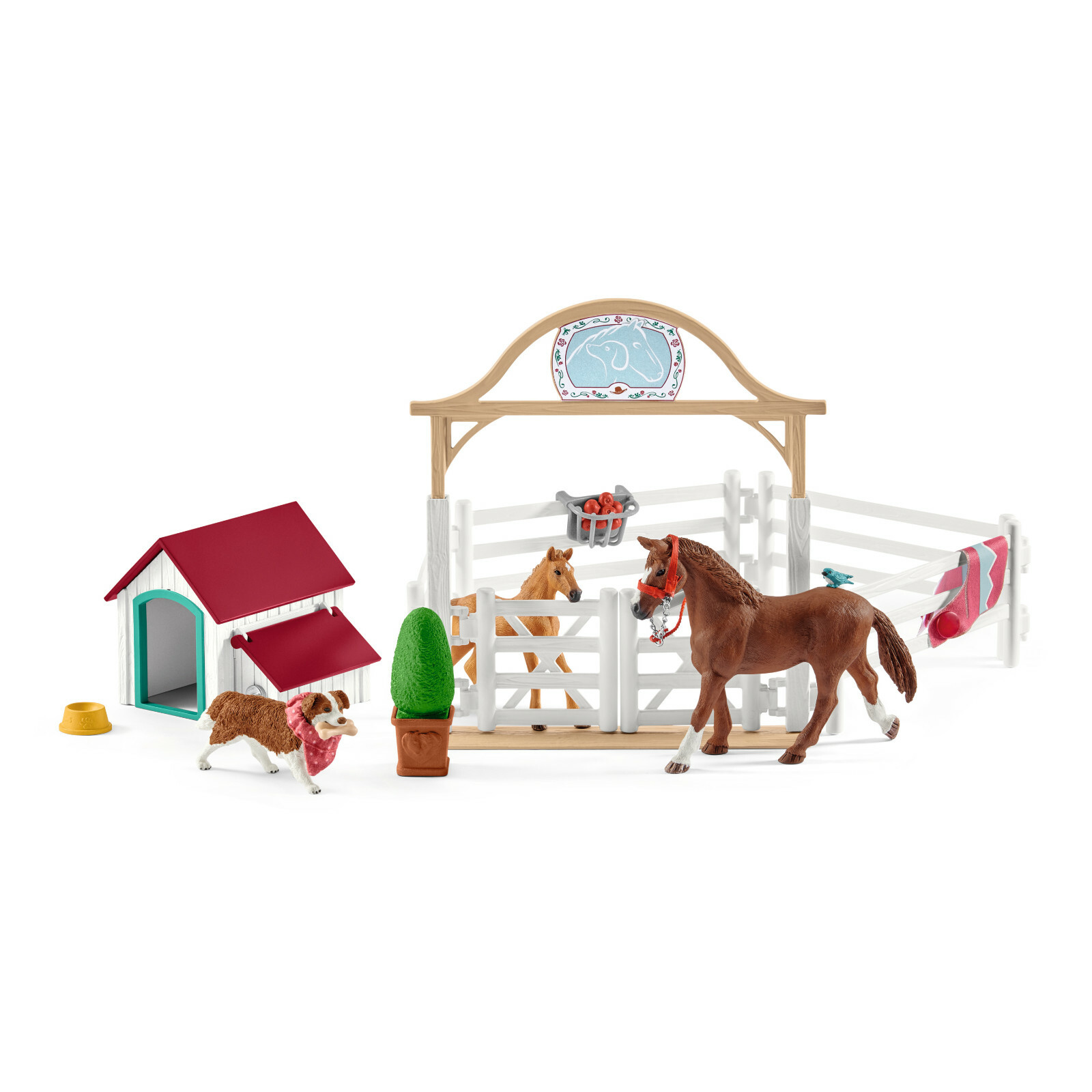 Schleich 42458 Hannah's guest horses with Ruby dog horse playset toys horses toy
