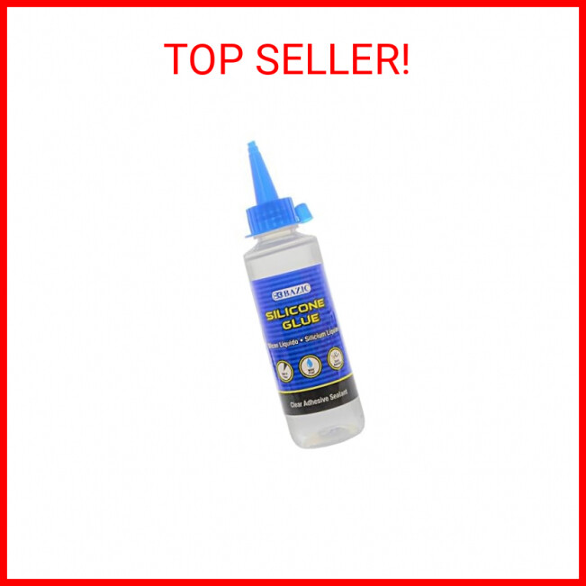 BAZIC Silicone Glue 3.38 Oz. (100 mL), Waterproof Crack Resistant, Quick Repair