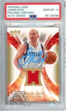 Jason Kidd 2008-09 UD Hot Prospects Auto Jersey Card #HM-JK PSA/DNA 10 (Blue)