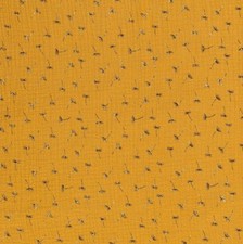 Musselinstoff goldene Pusteblume, ocker