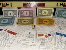 1946 VINTAGE Monopoly Property Cards Complete, Money  1 Dice