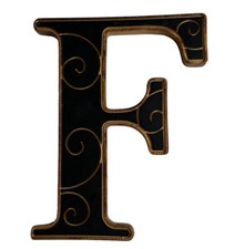 Letter F Alphabet Black Gold Letter Wall Monogram Initial Wedding Decor Nursery