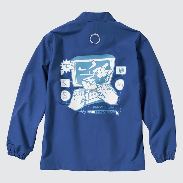Uniqlo Hypebeast Coach Jacket by Faze Clan Colour: Blue Size: L