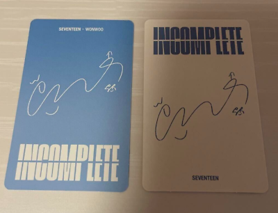 SEVENTEEN WONWOO INCOMPLETE 2021 Online Concert Blu-ray DVD 2 Photocards Set