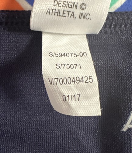 Athleta 34 B/C Blue Tropical Print Underwire Bikini Swimsuit Top XXS Bottoms - Picture 7 of 12