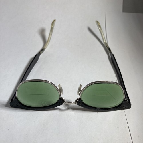 Vintage Mid Century Gold Filled Cat Eye Eyeglasses Green Lenses 5-3/4” - Picture 8 of 10