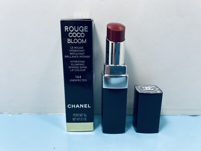 CHANEL -ROUGE COCO BLOOM -PLUMPING INTENSE SHINE LIP COLOUR -144 UNEXPECTED -NEW