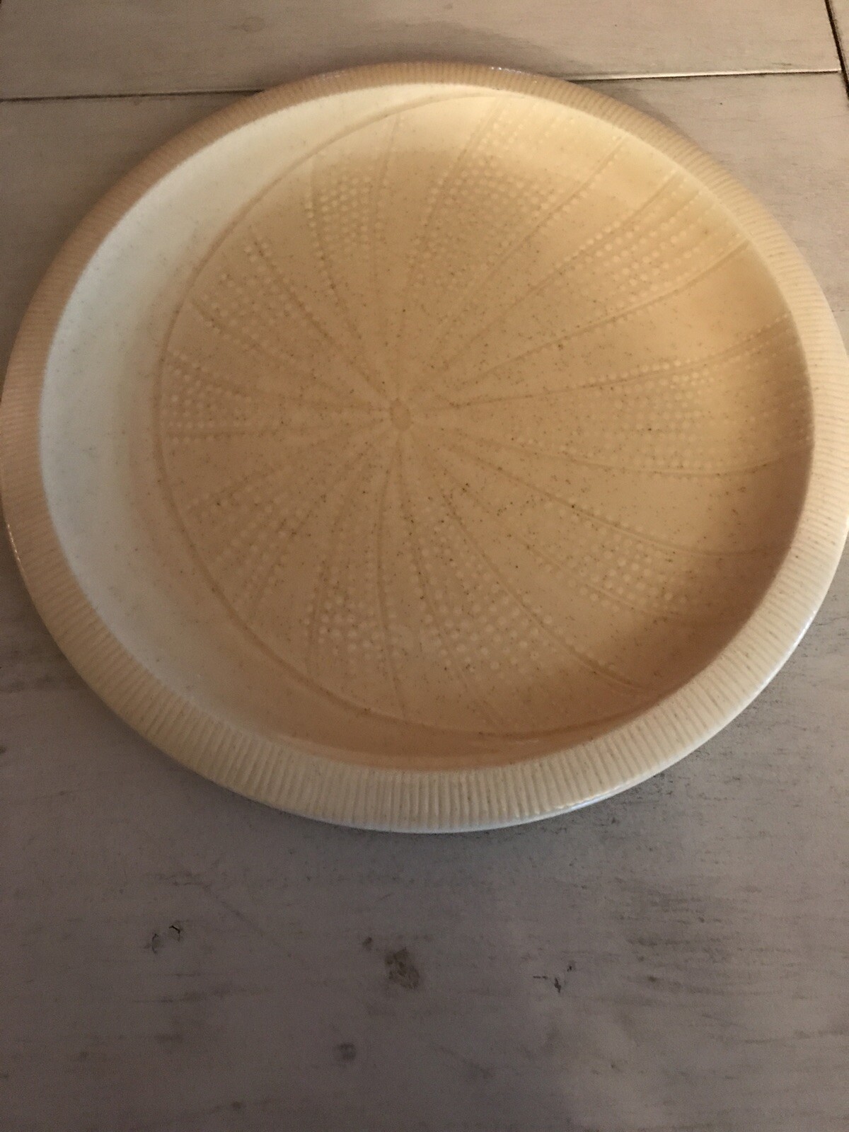 Franciscan Sea Sculptures Sand Dinner Plate with Sea Urchin Design