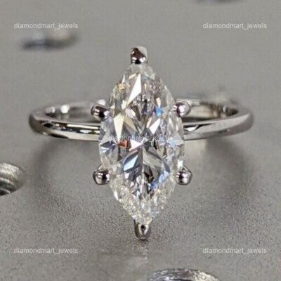 Brilliant Cut Diamond 14K Solid White Gold Wedding Prong Sister Solitaire Ring