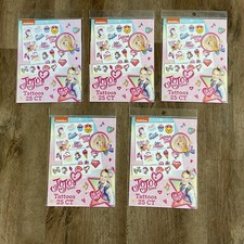 JOJO Siwa Temporary Tattoo Lot of 5 Packs Nickelodeon Stocking Party Unicorn