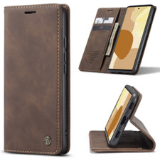 Men/Women Zipper Leather Card Stand Flip Wallet Magnetic Phone Pouch Case Cover