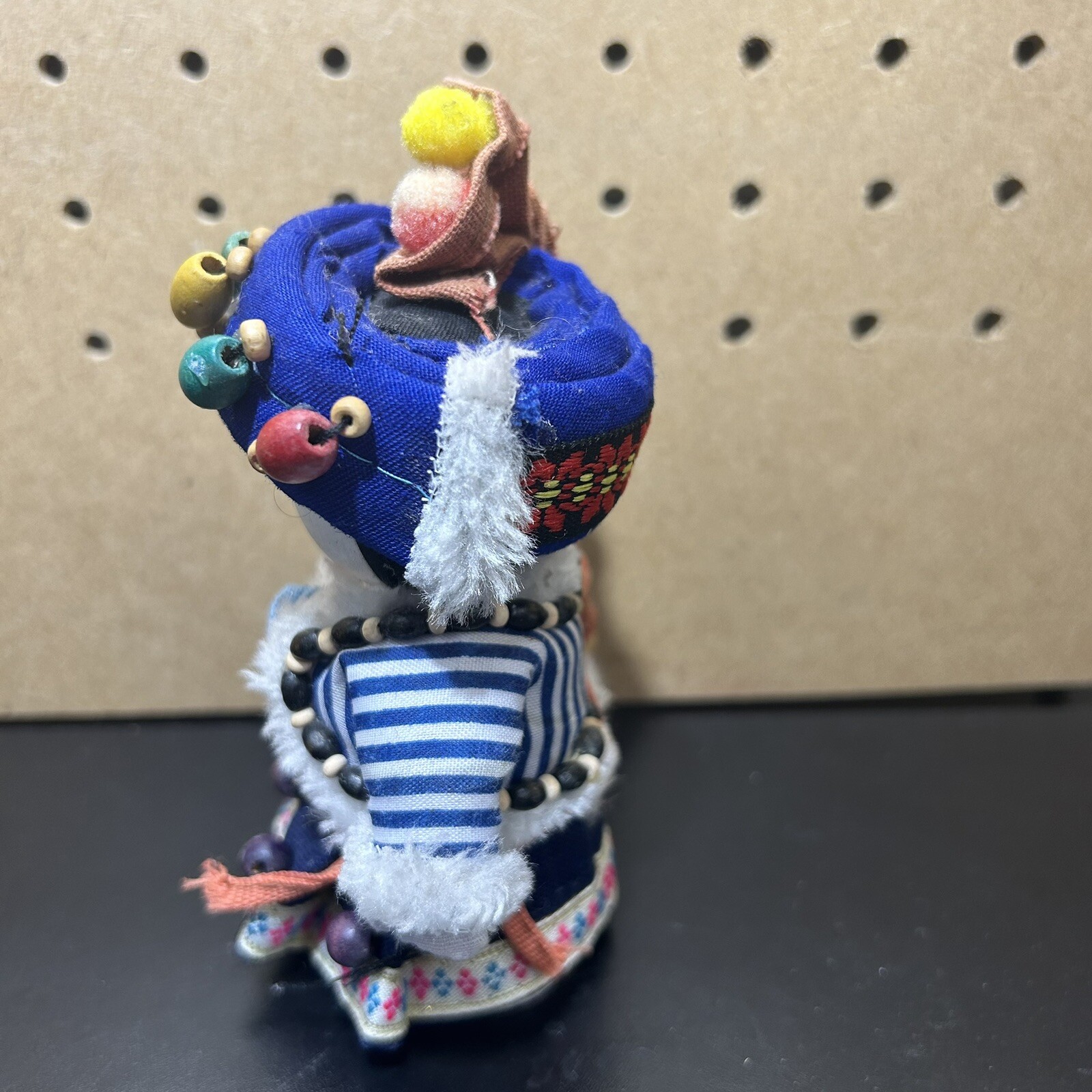 | Vintage | Hmong Doll - Hand Painted Wooden Traditional Costume - Handmade