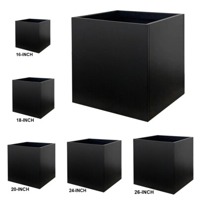 Galvanized Steel Planter Box Black Metal Garden Planter for Outdoor Garden Porch