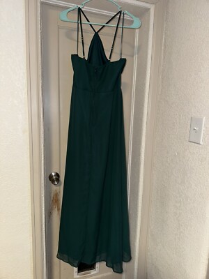 birdy grey emerald dress Emerald Bridesmaid Dress Shiny Satin Size Large