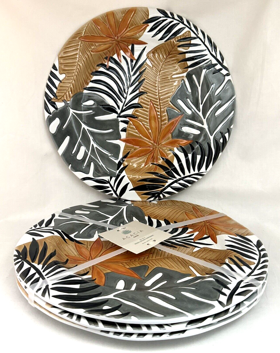 Acacia Home Melamine Brown Dinner Plates 11