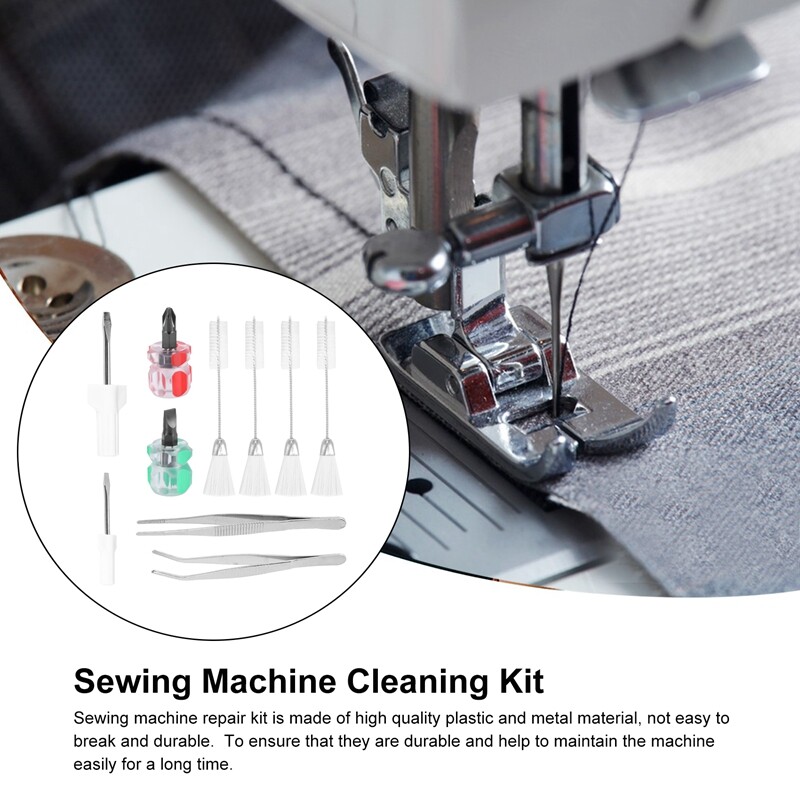 10Pcs Sewing Machine Cleaning Kit, Short Screwdriver, Flathead Head9732