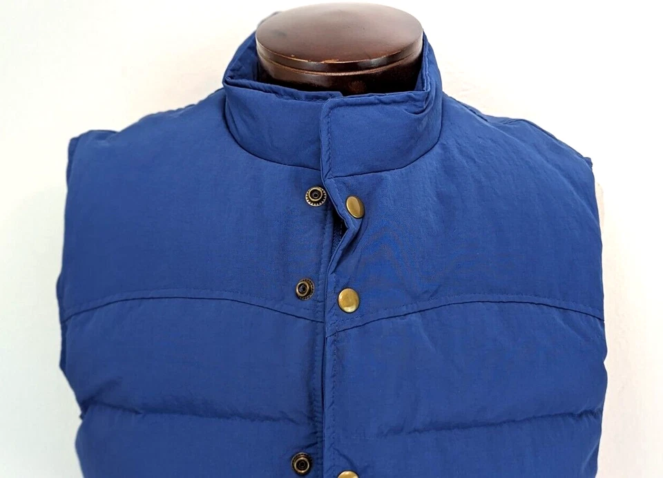 Chaleco acolchado de plumón para hombre JACK SPADE azul cremallera completa/a presión talla M usado en excelente estado * Foto 2 de 4