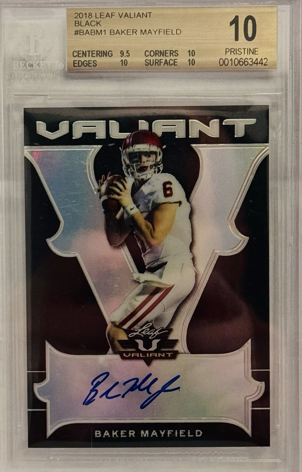 Baker Mayfield Leaf Valiant Autographs #BM1 Black