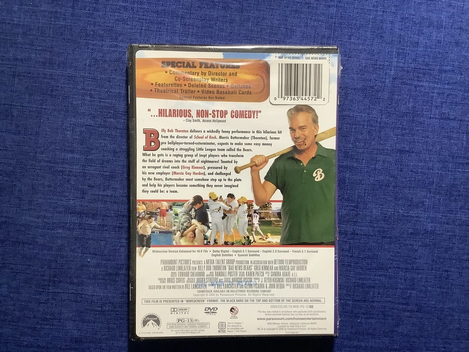 Bad News Bears (DVD, 2005)  Special Collectors Edition - New Sealed Region 1 - Image 2 of 2