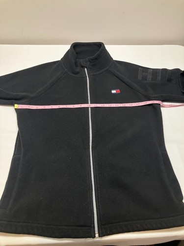 Tommy Hilfiger Sport Fleece Jacket Men's S Full Zip Up Black Embroidered Retro - Picture 6 of 8
