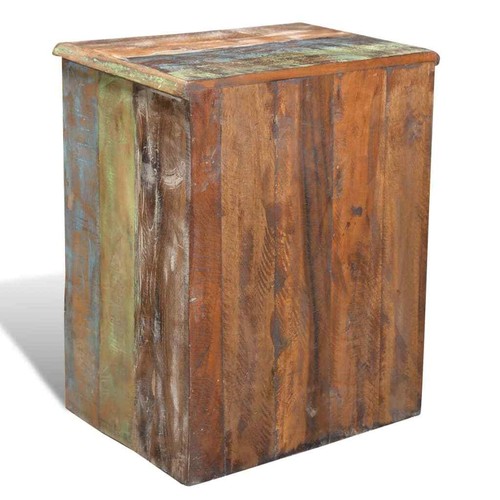 Rustic Industrial Solid Reclaimed Wood Bedside Cabinet Side Table - Picture 4 of 12